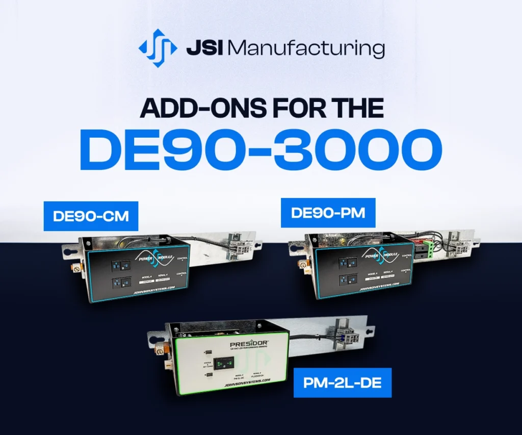 JSI Manufacturing add-ons for the DE90-3000 retrofit, including the DE90-CM, DE90-PM, and PM-2L-DE modules.